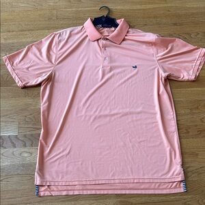 Southern Marsh Men’s PEACH Orange Polo Stretch Golf Shirt - Large